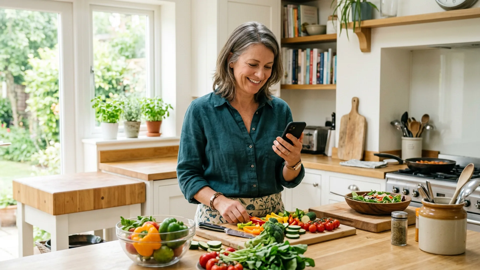 Person preparing a healthy meal at home